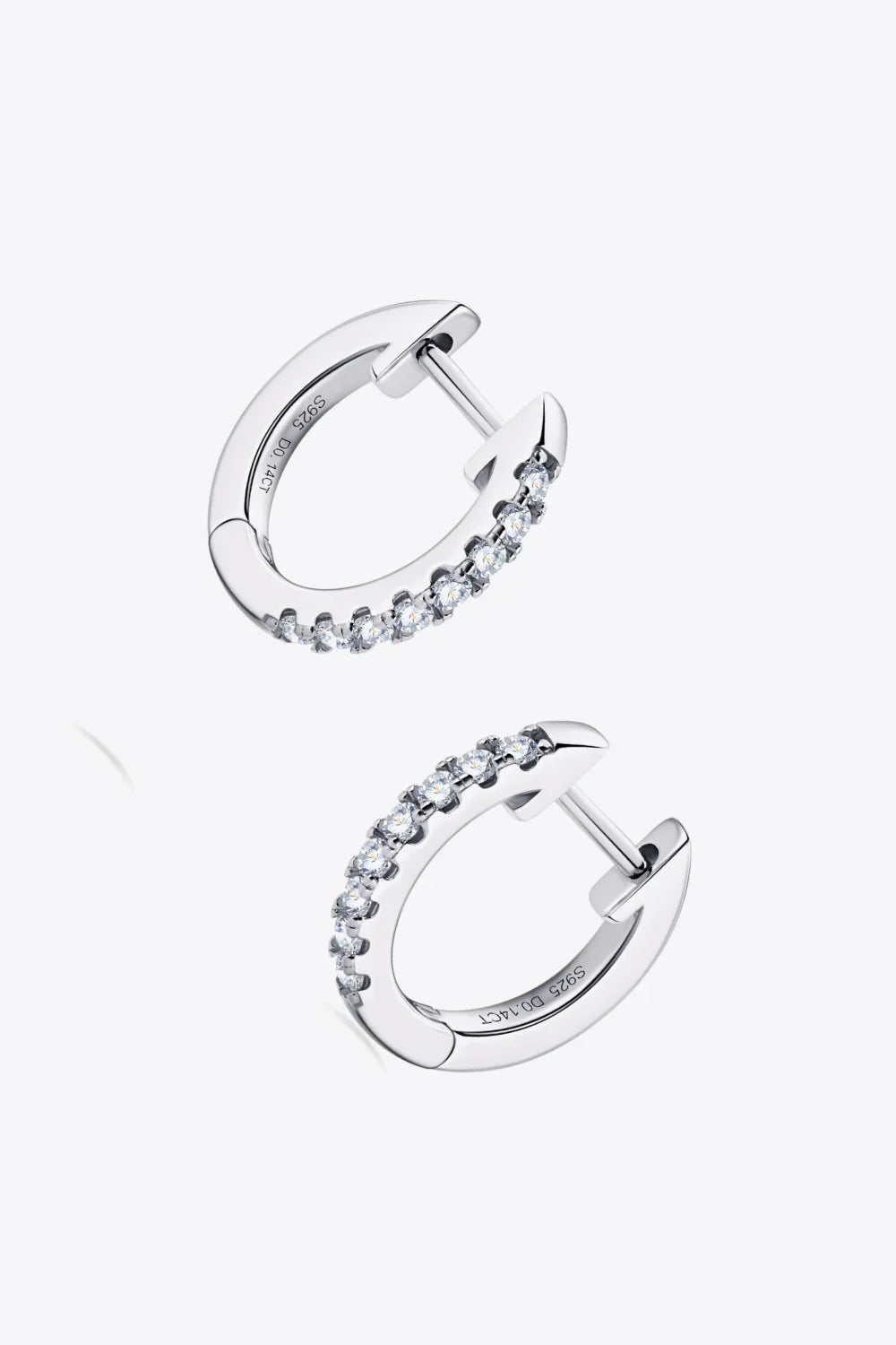 Minimalist Moissanite Sterling Silver Huggie Earrings - Southern Shores Clothing