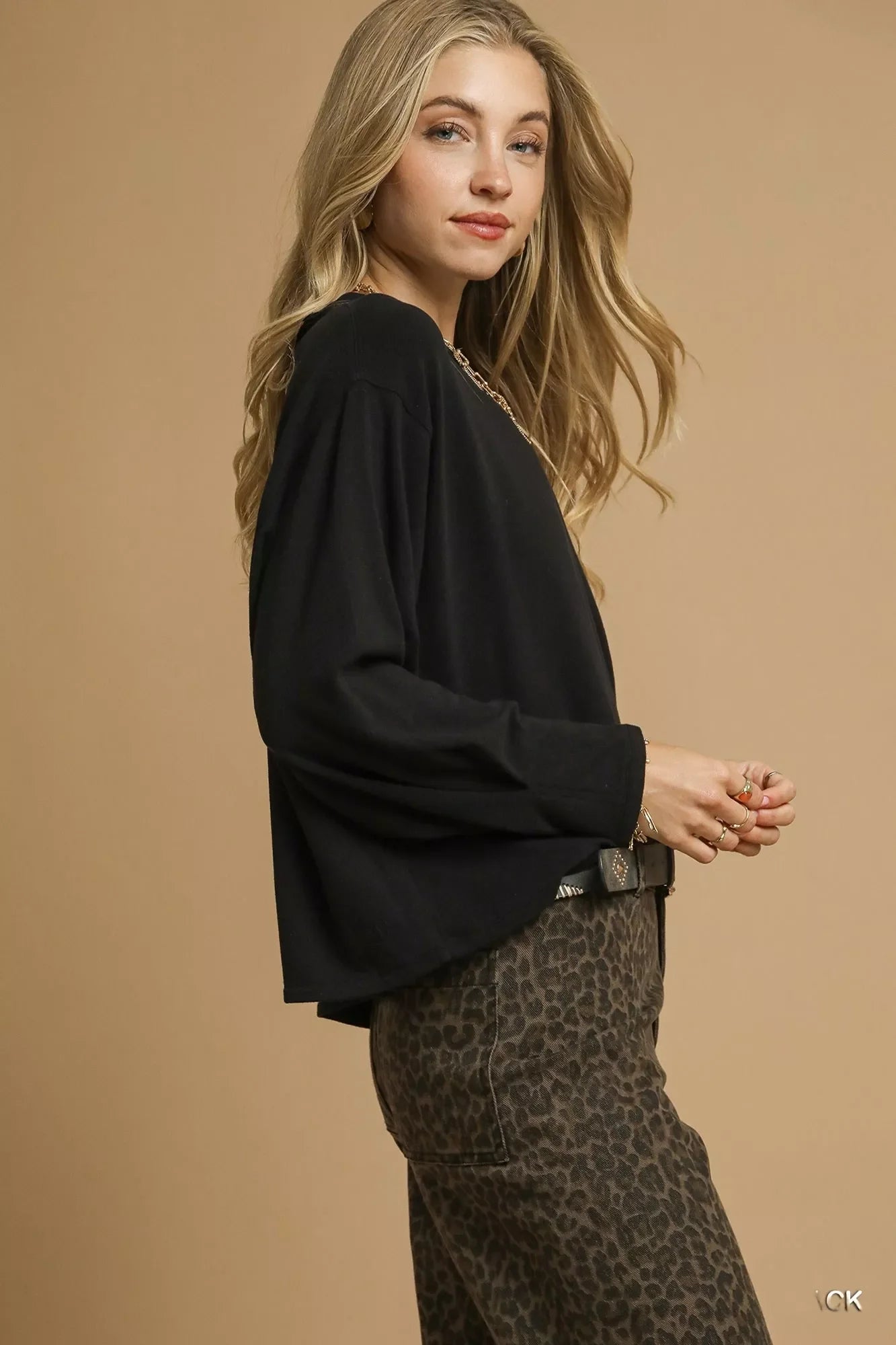 Cozy Brushed Fleece Crewneck Top With Soft Feel - Southern Shores Clothing