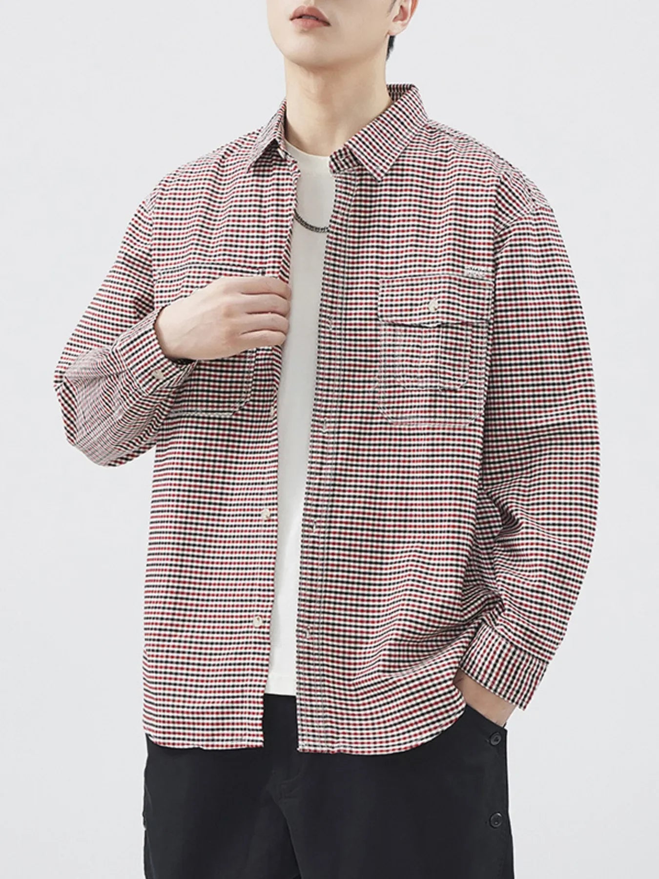 Plus Size Plaid Long Sleeve Button Up Shirt - Southern Shores Clothing