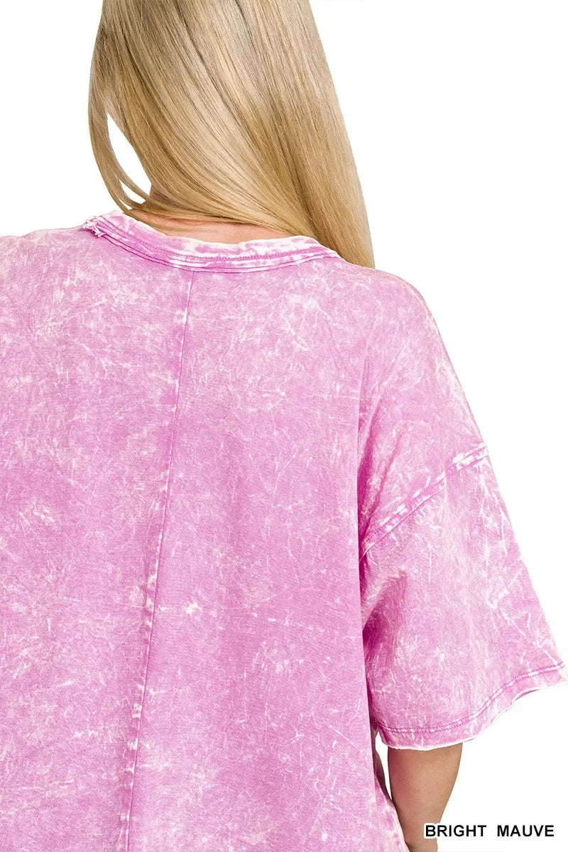 Acid Crinkle-Washed Oversized T-Shirt With Relaxed Fit - Southern Shores Clothing