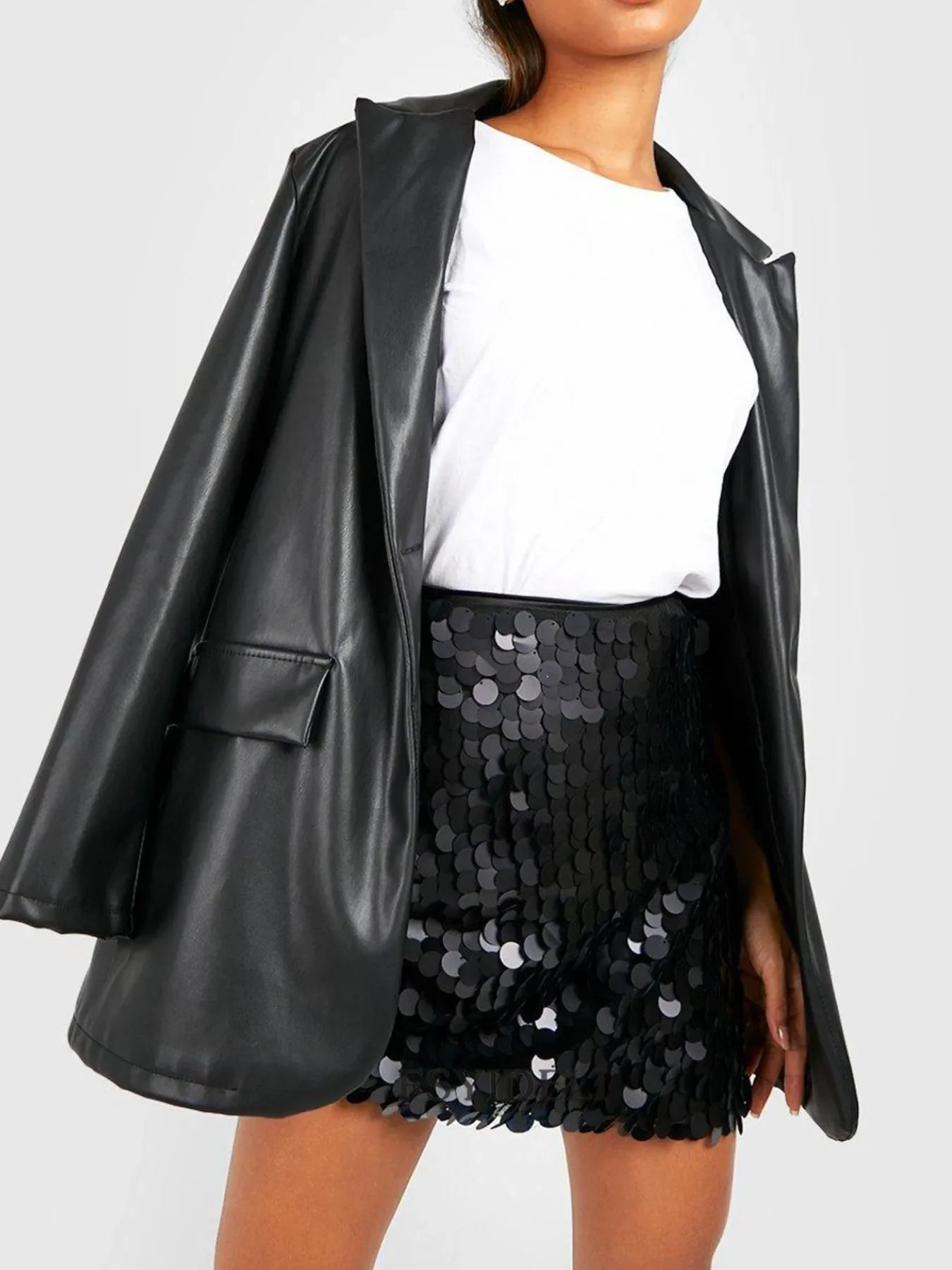 Sequin Mini Skirt With Partial Lining Sheen - Southern Shores Clothing