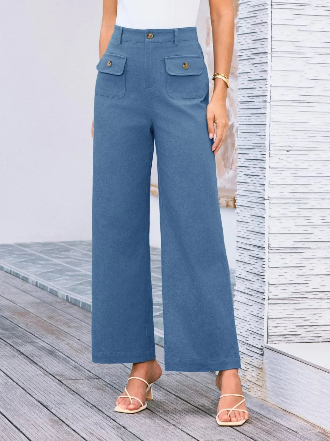 High Waist Wide Leg Relaxed Pants With Comfortable Fit - Southern Shores Clothing