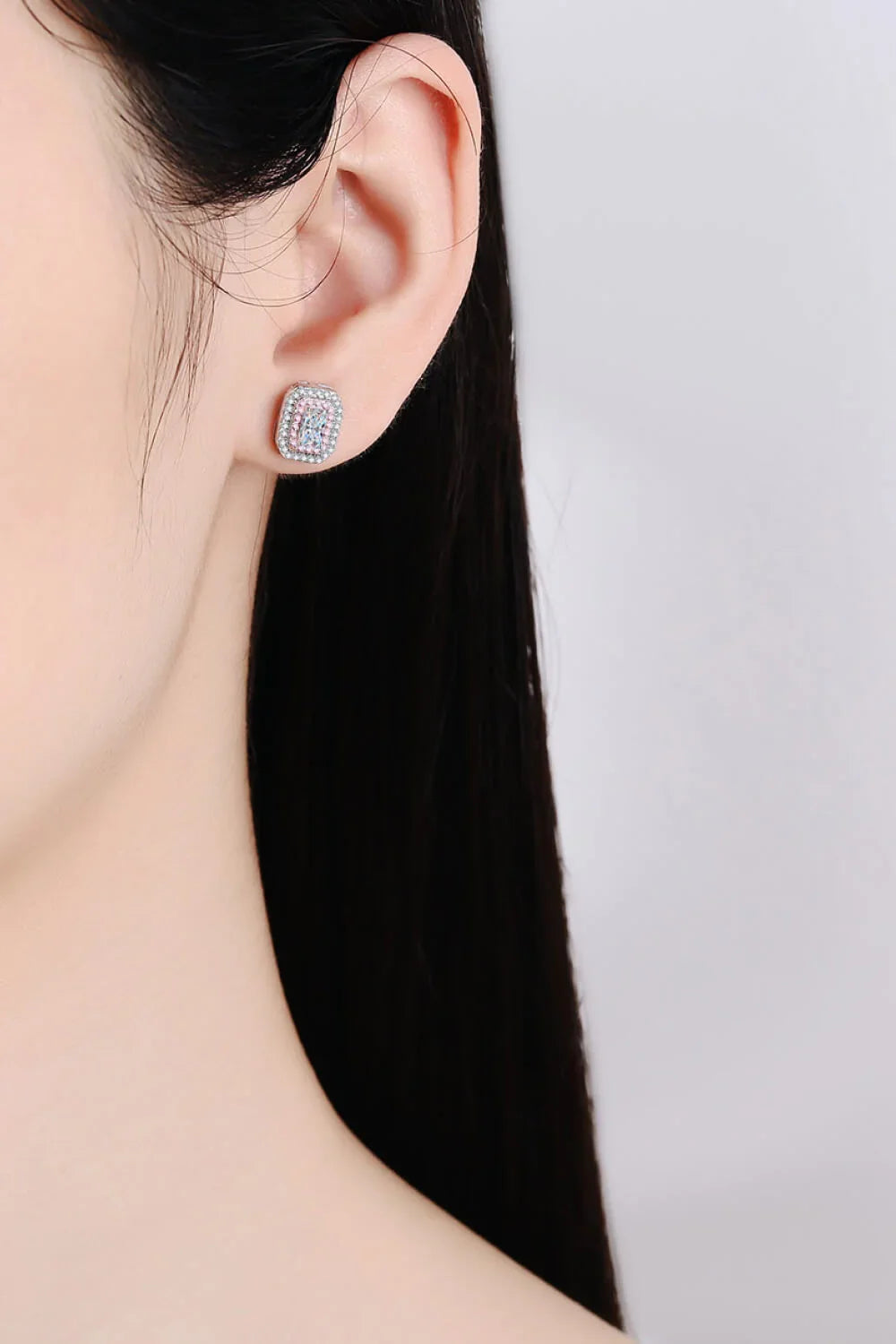 1 Carat Moissanite Zircon Geometric Stud Earrings - Southern Shores Clothing