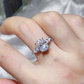 3 Carat Moissanite Sterling Silver Ring Platinum Plated - Southern Shores Clothing