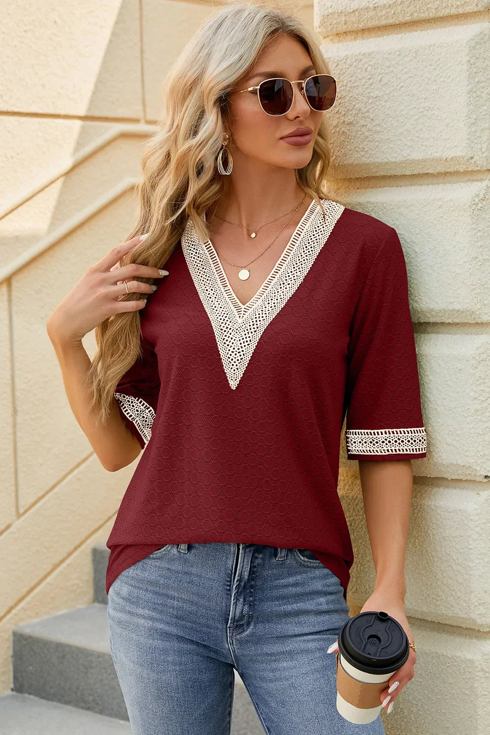 V-Neck Half Sleeve T-Shirt - Southern Shores Clothing