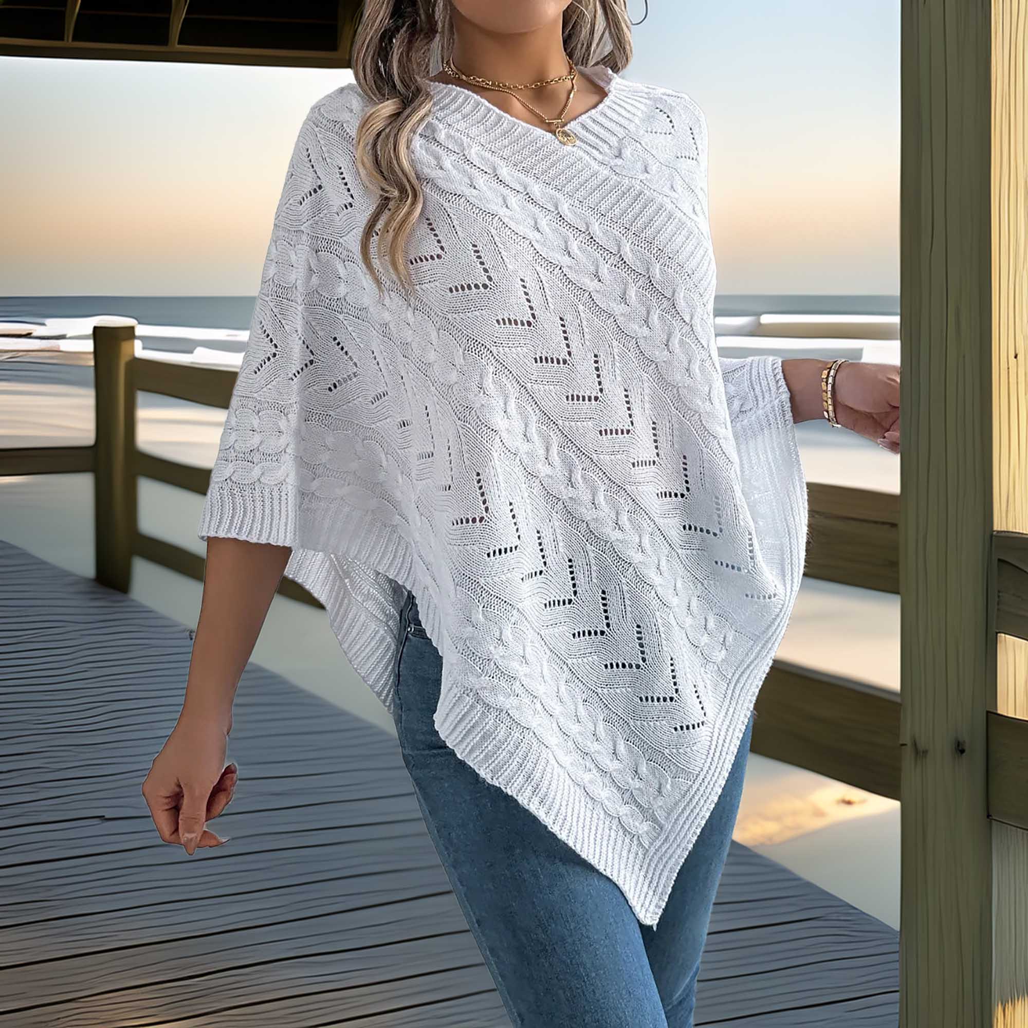 Southern Shores Women's Cable-Knit Openwork Sweater