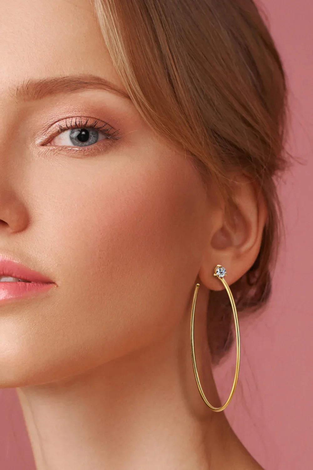Sterling Silver Moissanite Hoop Earrings Elegant