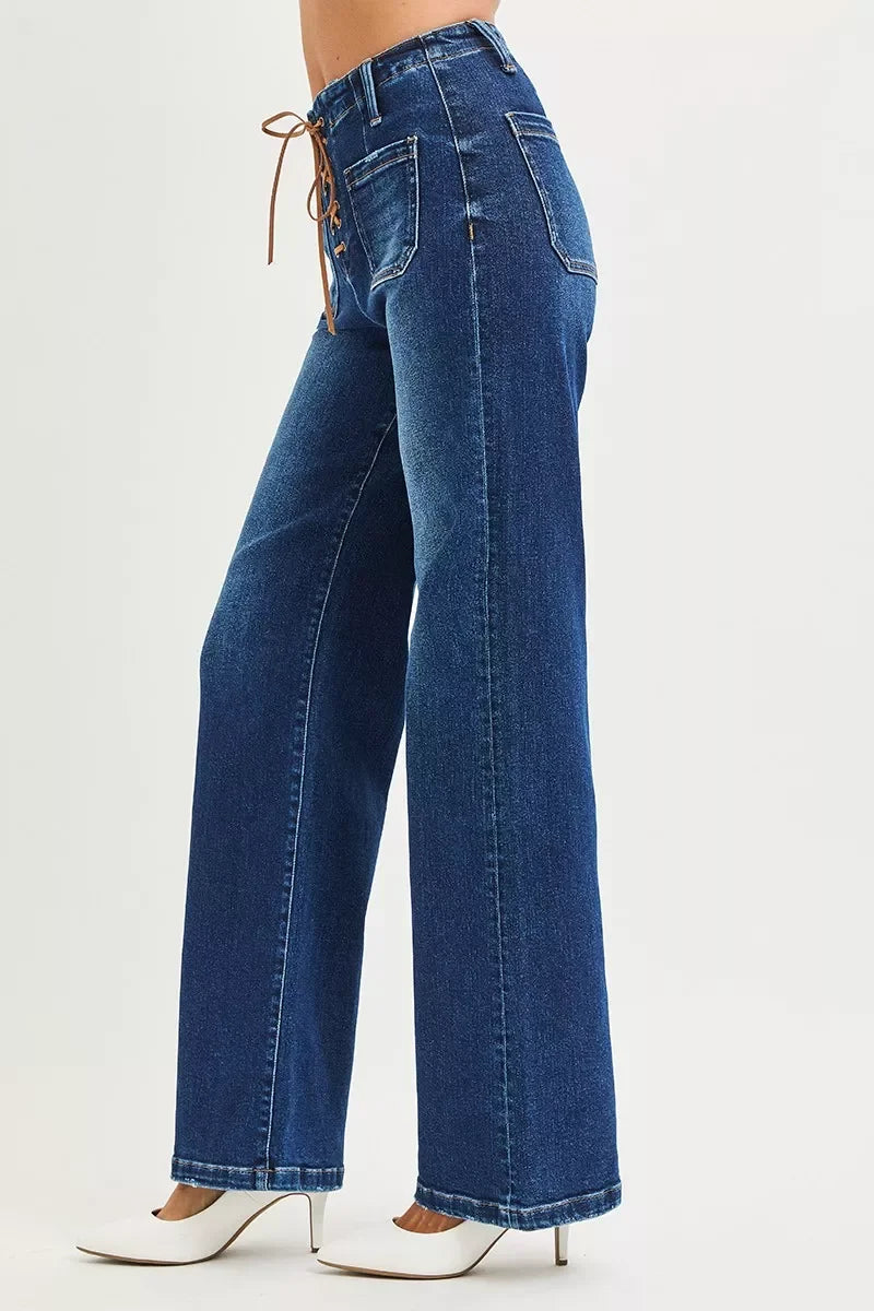 Plus Size High Rise Wide Leg Jeans Denim - Southern Shores Clothing