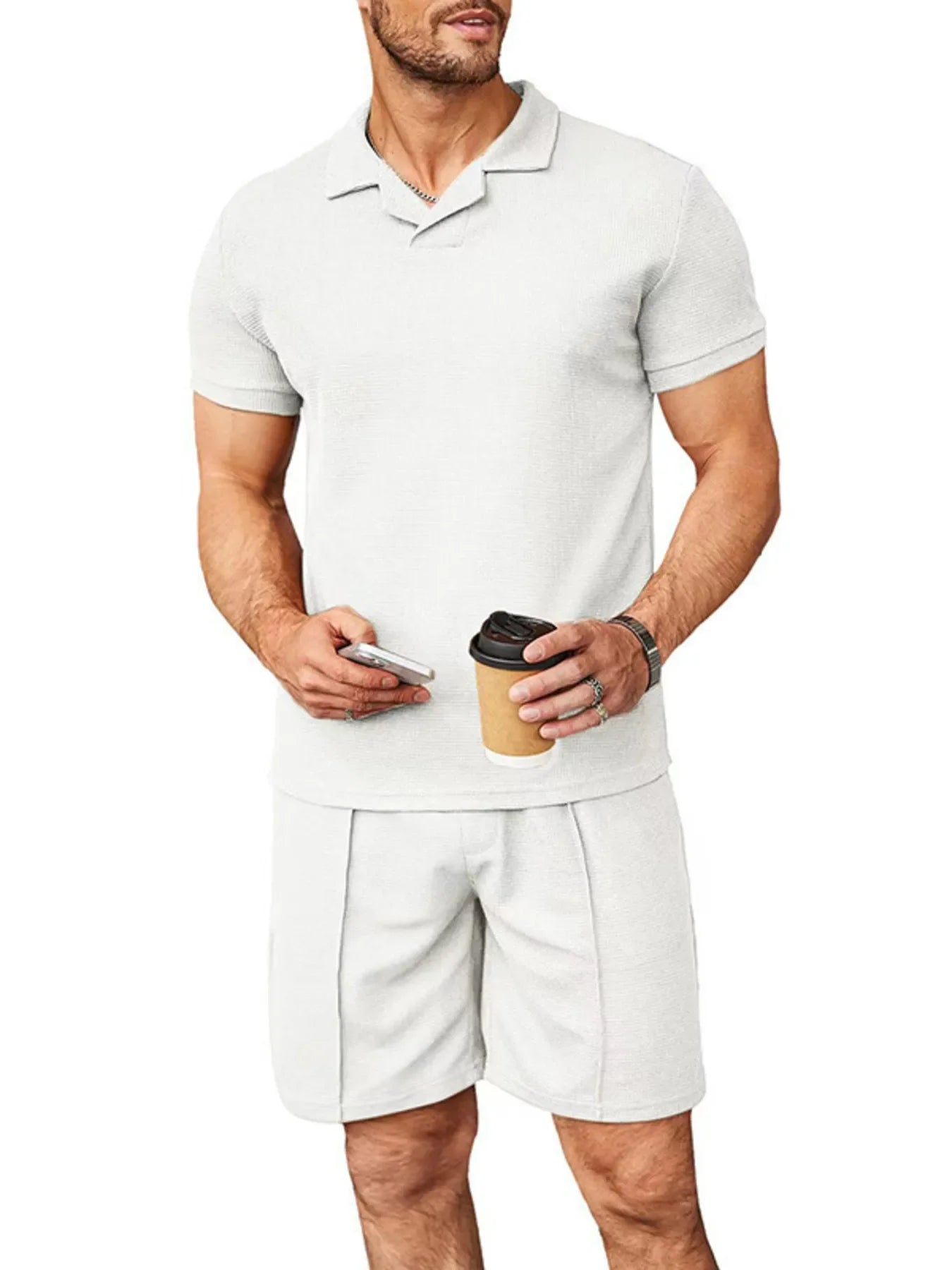 Men's Plus Size Short Sleeve Top and Shorts Set - Southern Shores Clothing