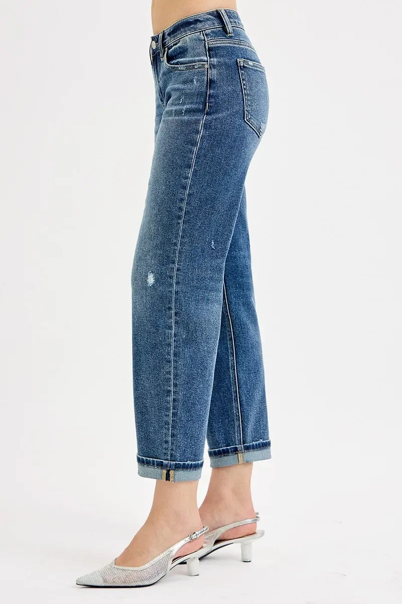 Relaxed Low Rise Crop Boyfriend Jeans Plus Size - Southern Shores Clothing