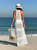 Crochet Cutout Split Cover-Up Maxi Dress - Southern Shores Clothing