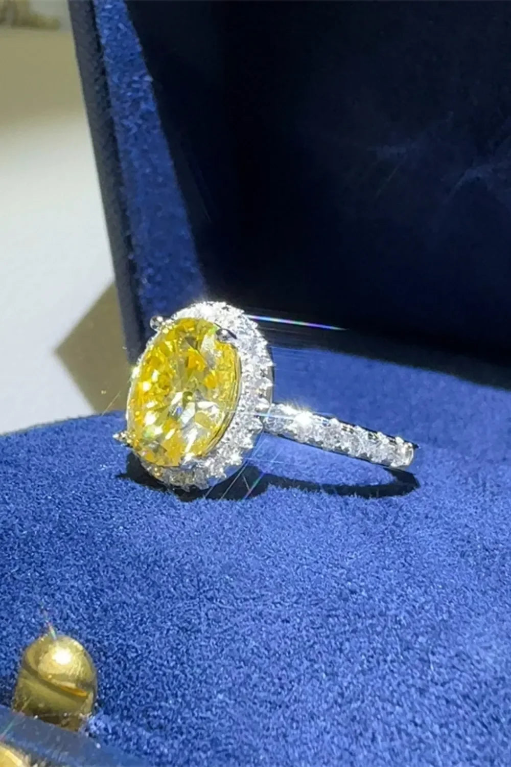 3 Carat Moissanite Halo Ring in Sterling Silver - Southern Shores Clothing