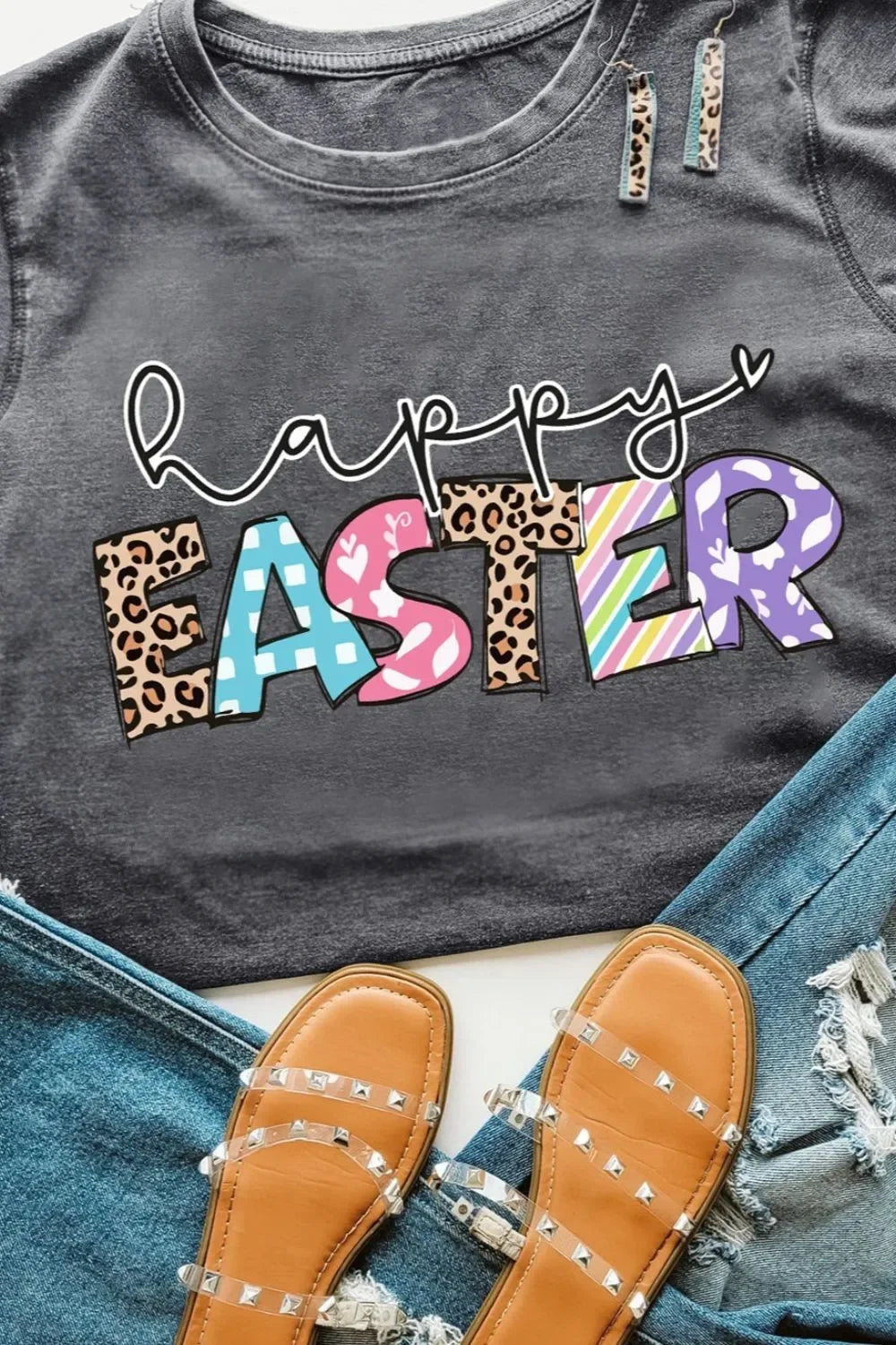Happy Easter Graphic Short Sleeve T Shirt - Southern Shores Clothing