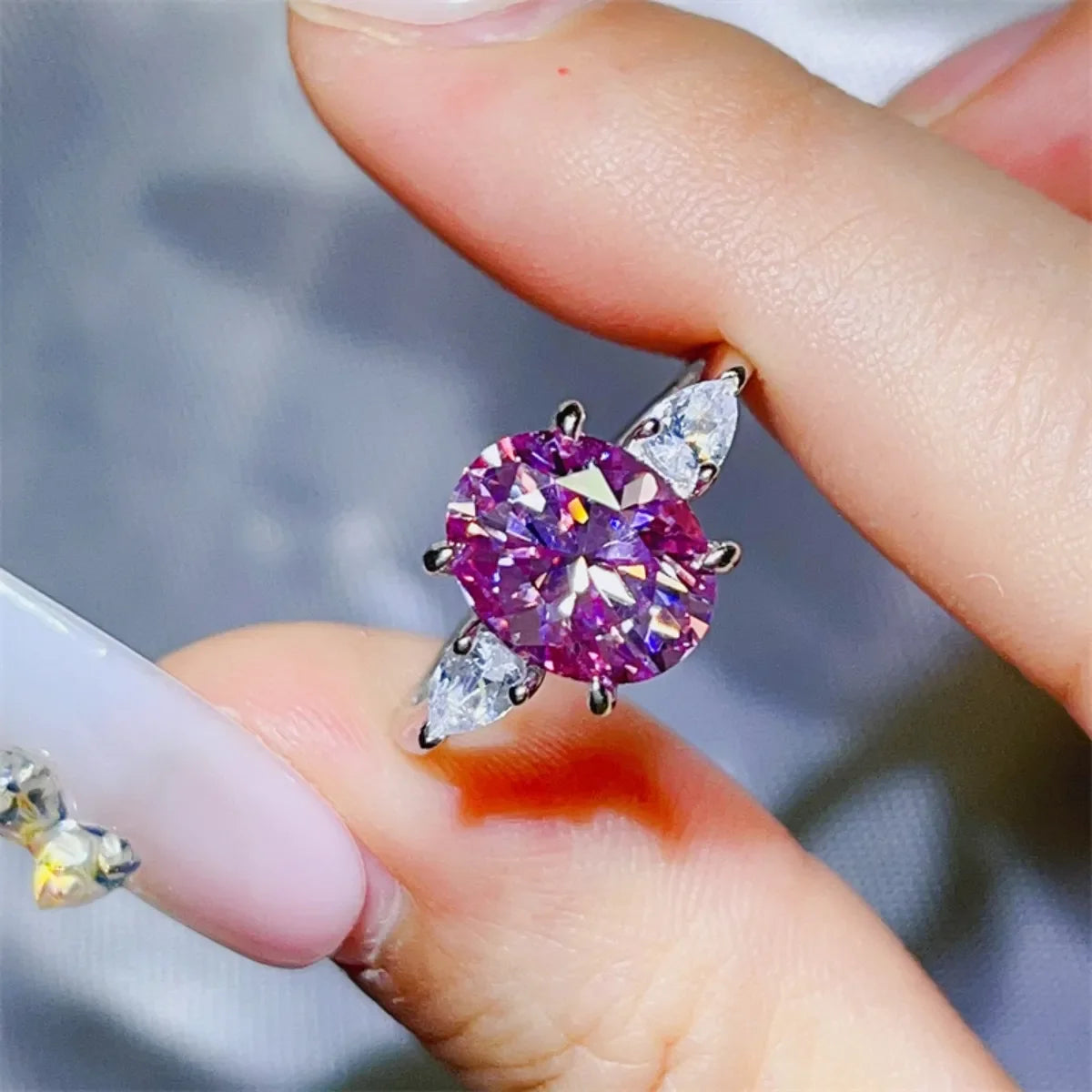 3 Carat Moissanite Ring In Sterling Silver - Southern Shores Clothing