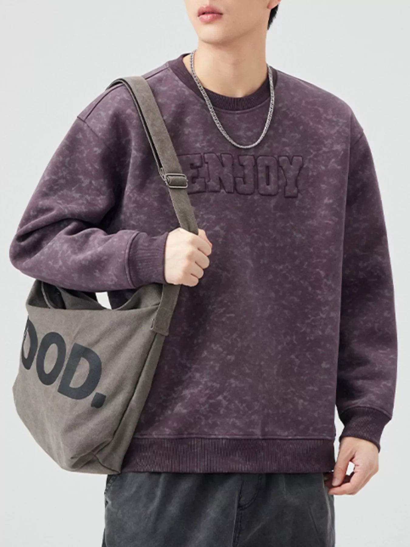 Plus Size Round Neck Long Sleeve Sweatshirt - Southern Shores Clothing