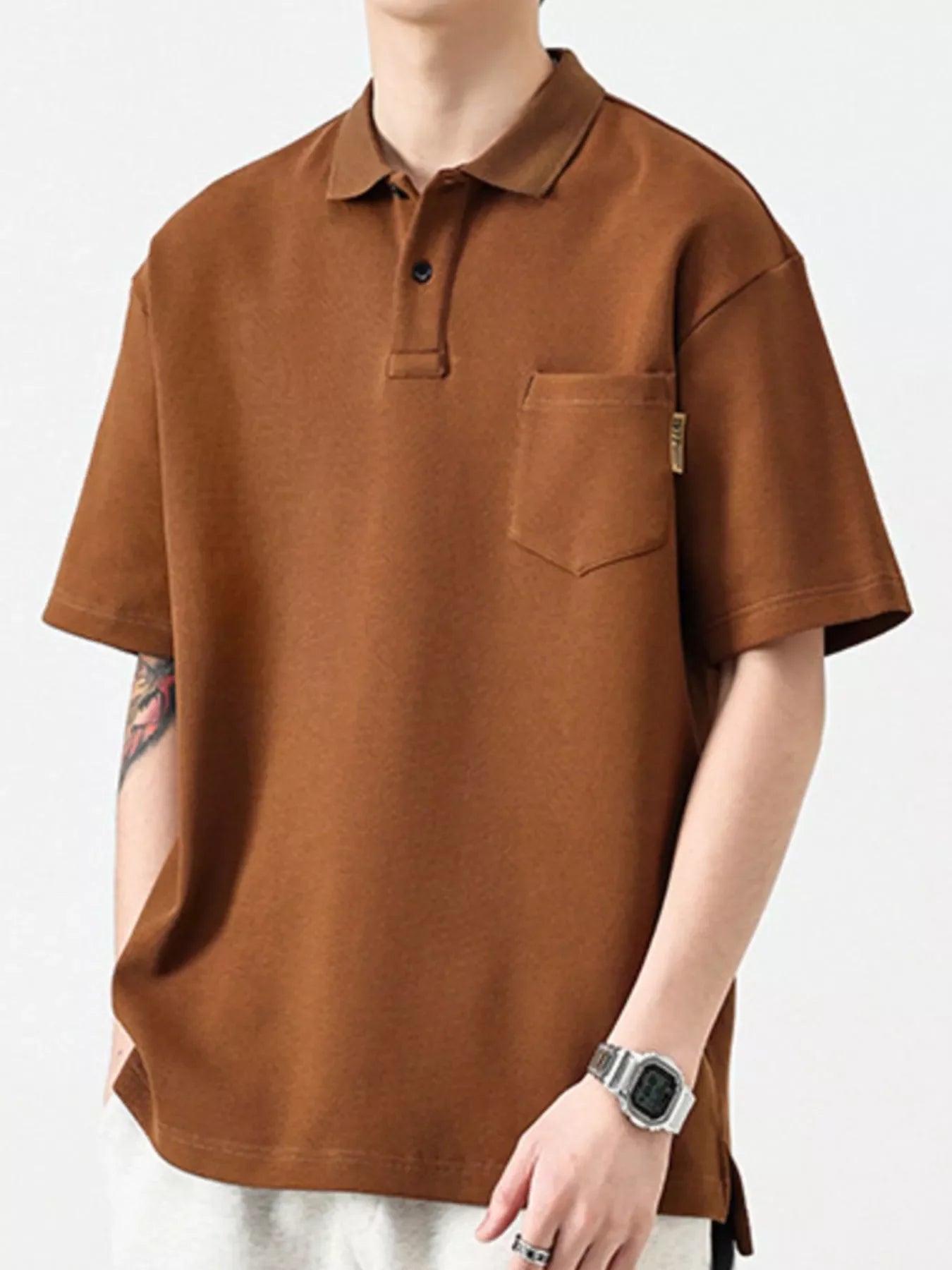 Plus Size Button Detail Polo Shirt With Casual Fit - Southern Shores Clothing