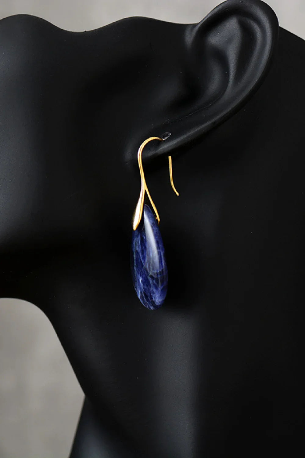 Natural Stone Teardrop Earrings With 14K Gold Plating - Southern Shores Clothing
