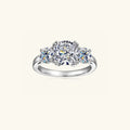 3.5 Carat Moissanite Three Stone Sterling Silver Ring - Southern Shores Clothing