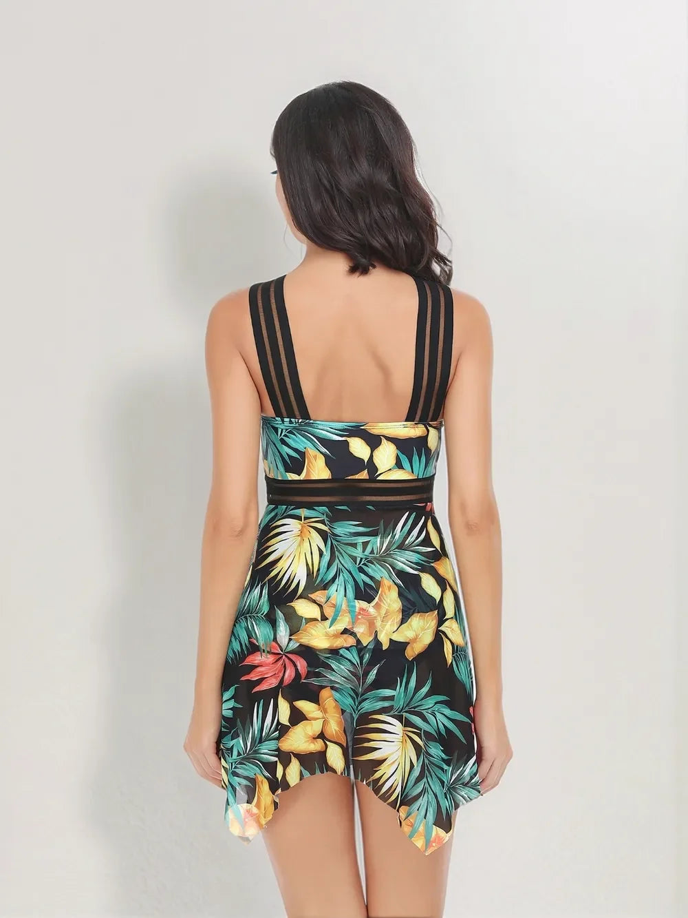 Crisscross Cutout Printed Two-Piece Swim Set With Removable Pads - Southern Shores Clothing