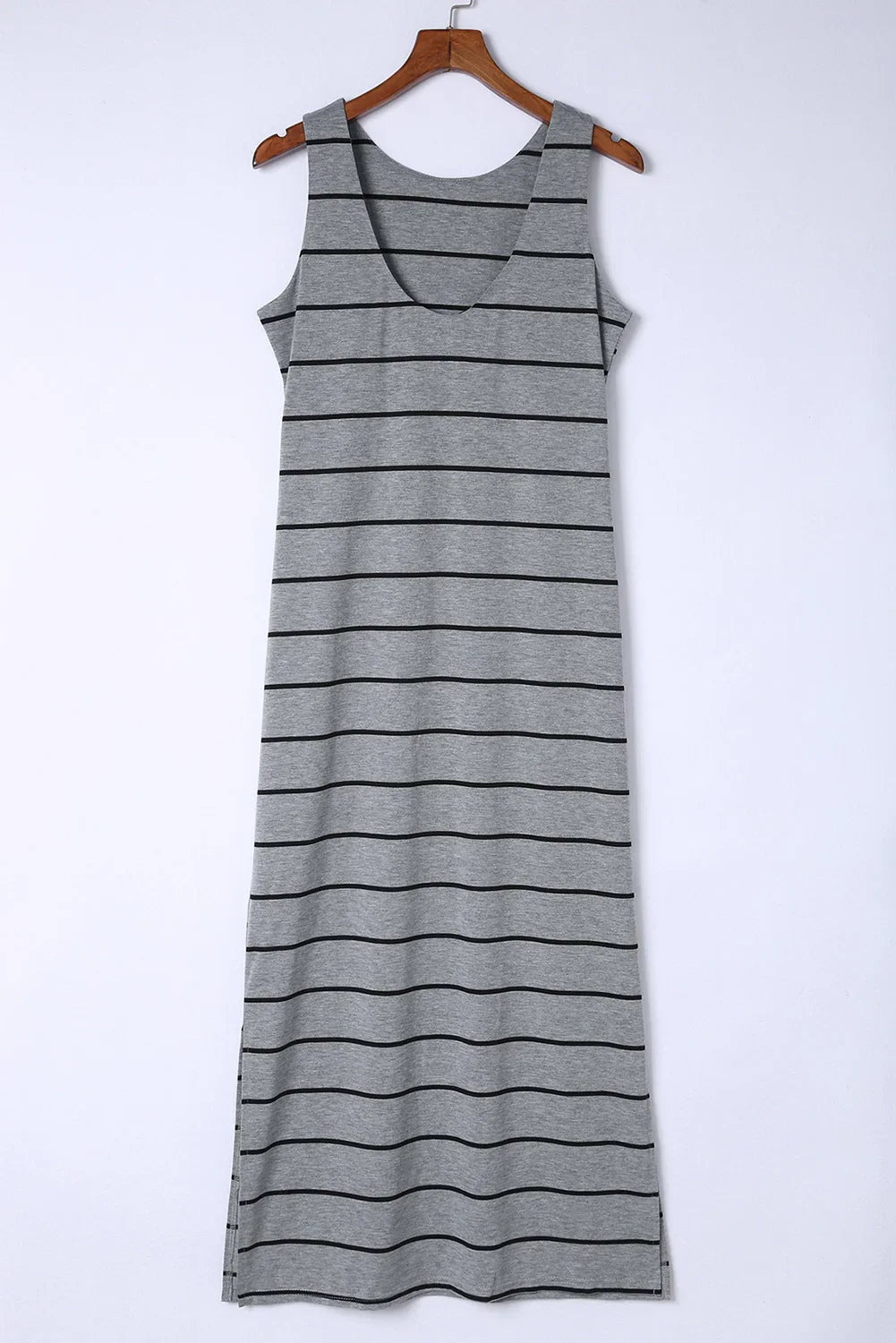 Striped Slit Sleeveless Maxi Dress - Southern Shores Clothing
