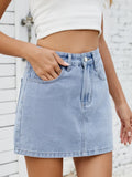 Casual Denim Mini Skirt With Clean Silhouette - Southern Shores Clothing