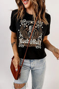 Chic Slogan Graphic Round Neck Short Sleeve Tee - Southern Shores Clothing