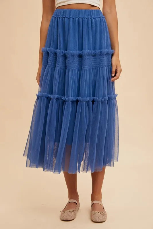 Women's Beachside Annie Wear Tulle Tiered Midi Skirt