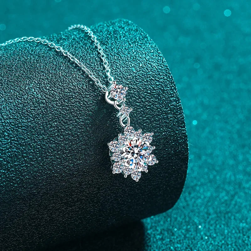 1 Carat Moissanite Zircon Sterling Silver Necklace - Southern Shores Clothing