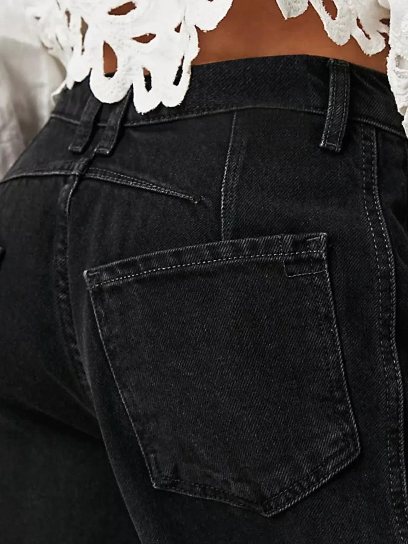 Coastal Inspired Wide Leg Denim Jeans Relaxed Fit