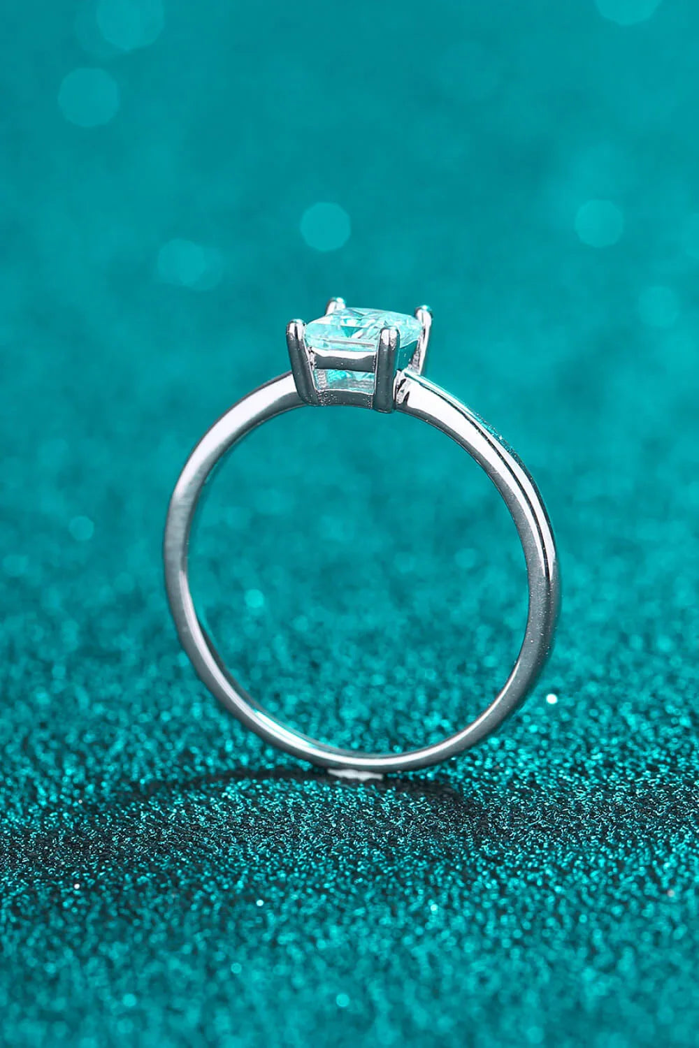Sterling Silver Moissanite Solitaire Ring Minimalist