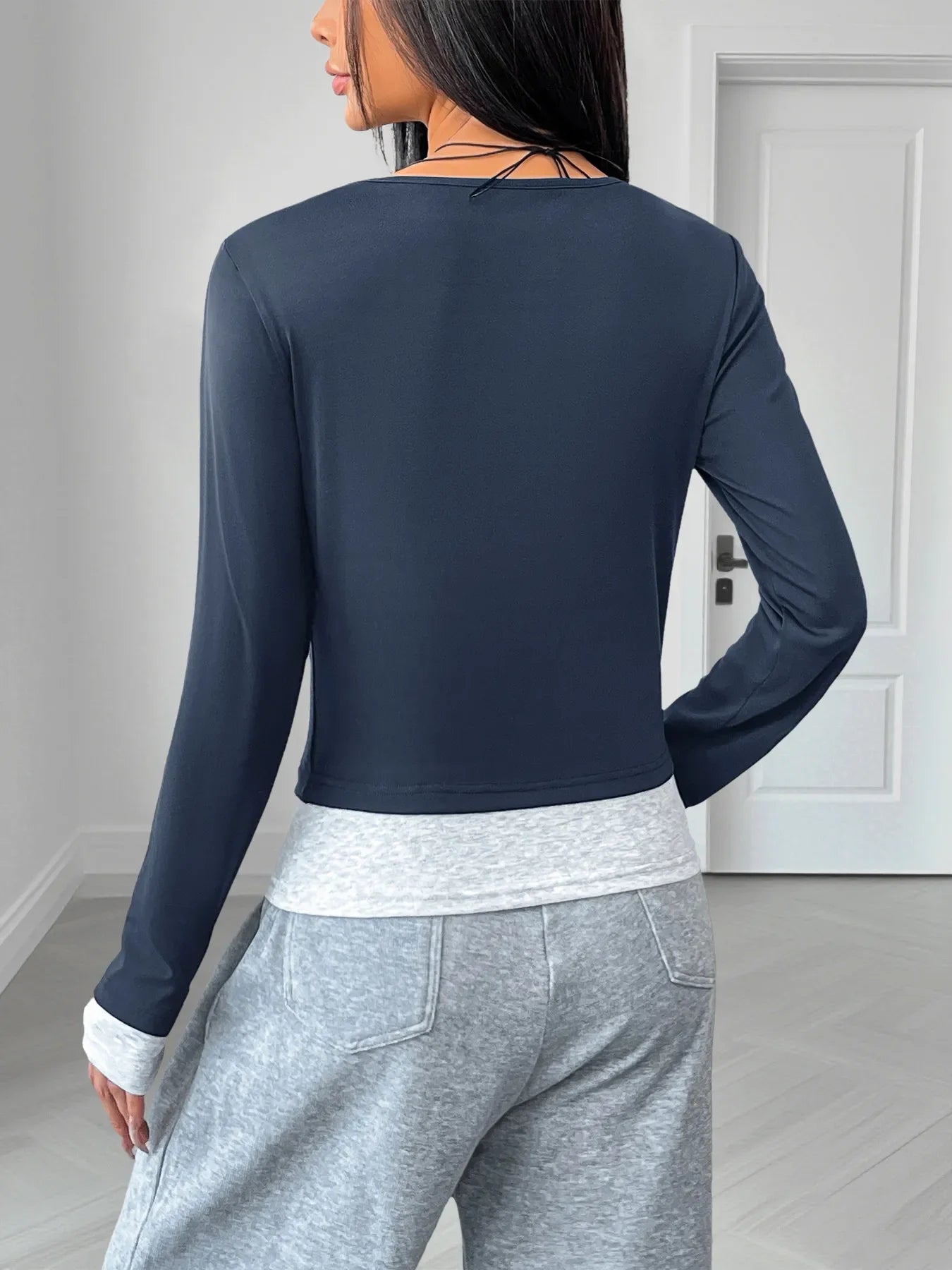 Long Sleeve Button Front Fitted T-Shirt - Southern Shores Clothing