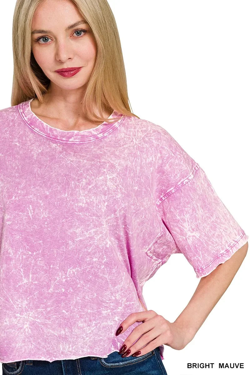 Acid Crinkle-Washed Oversized T-Shirt With Relaxed Fit - Southern Shores Clothing