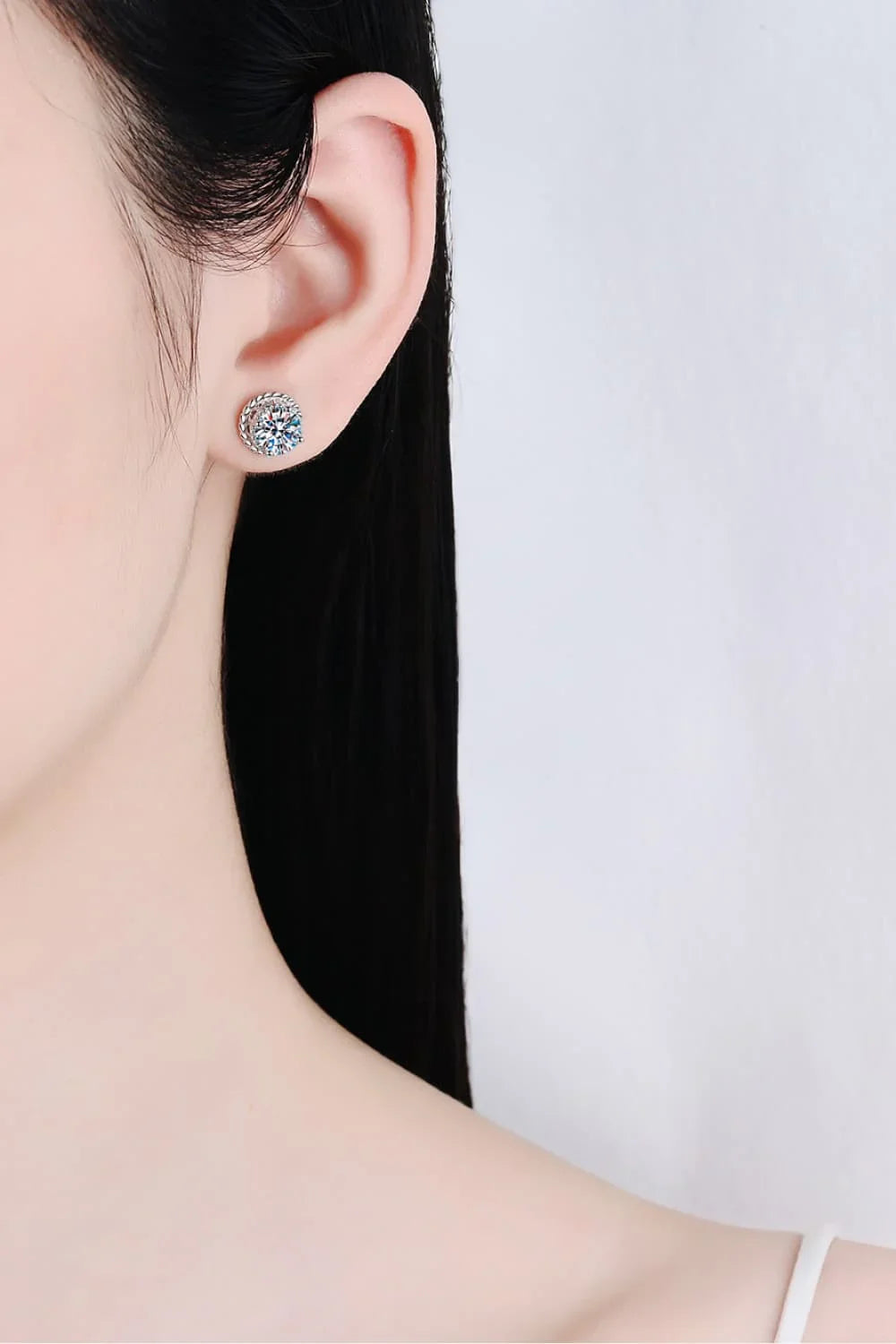 Minimalist 2 Carat Moissanite Sterling Silver Stud Earrings - Southern Shores Clothing