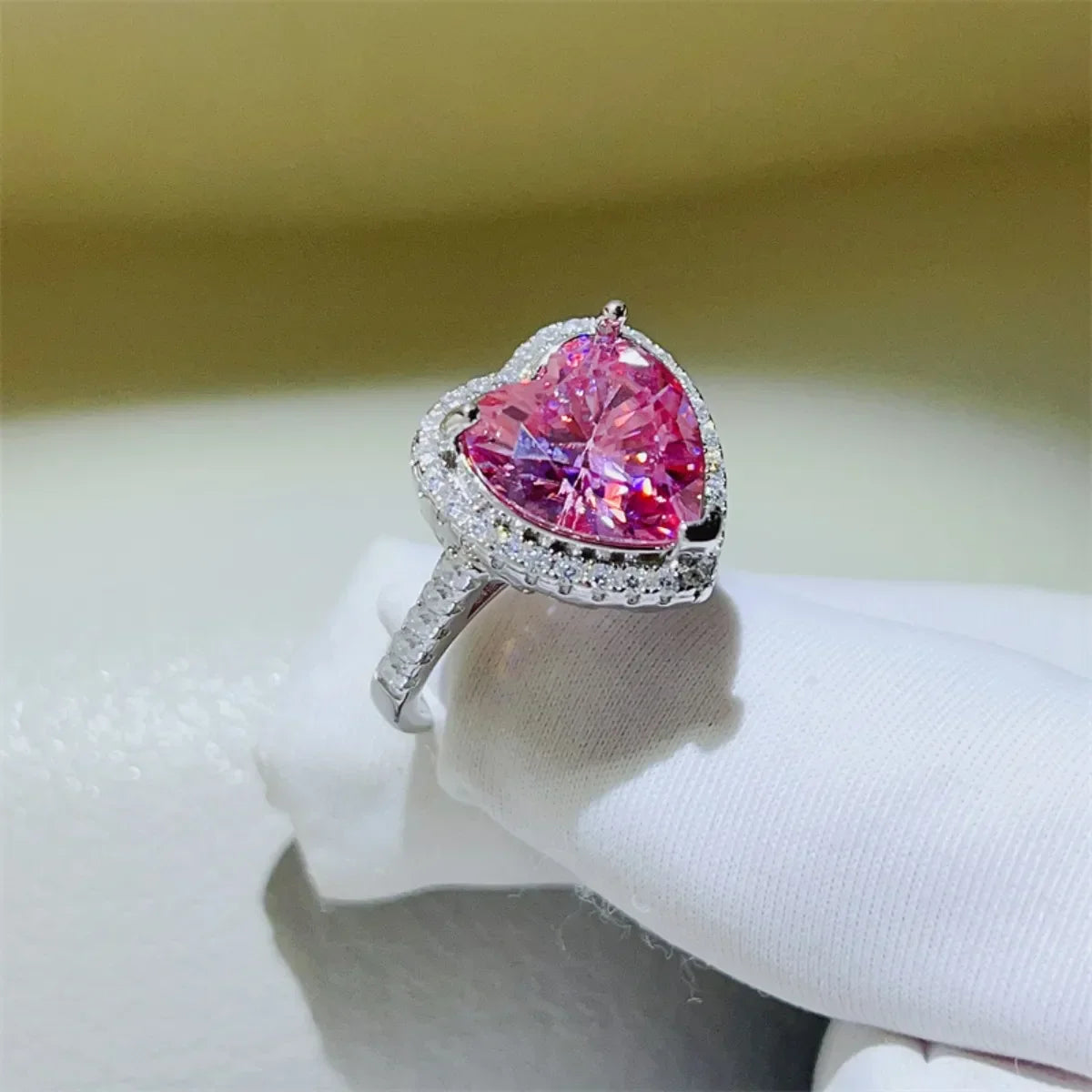 5 Carat Moissanite Sterling Silver Heart Ring - Southern Shores Clothing