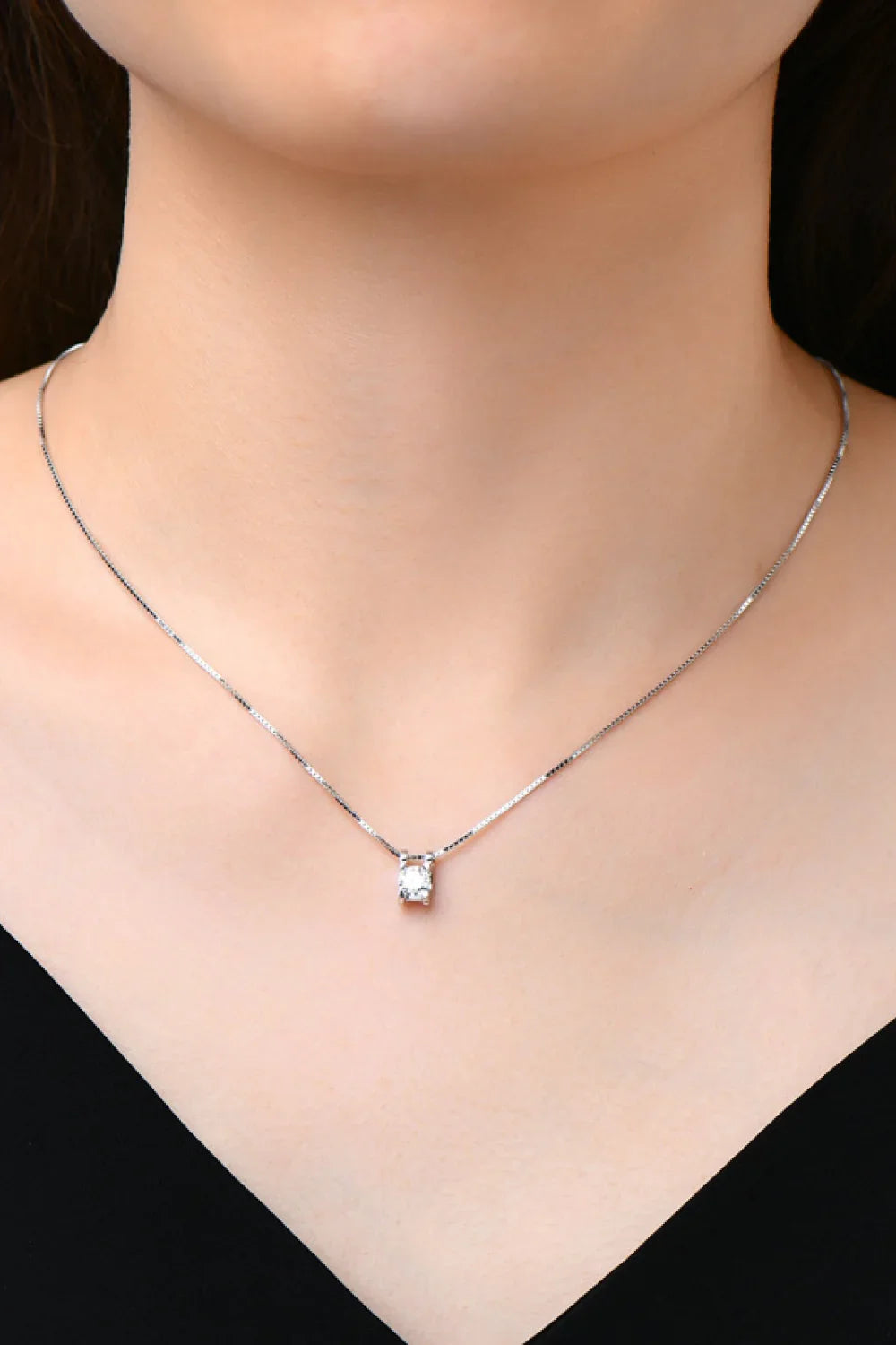 Moissanite Sterling Silver Necklace Coastal Sparkle - Southern Shores Clothing