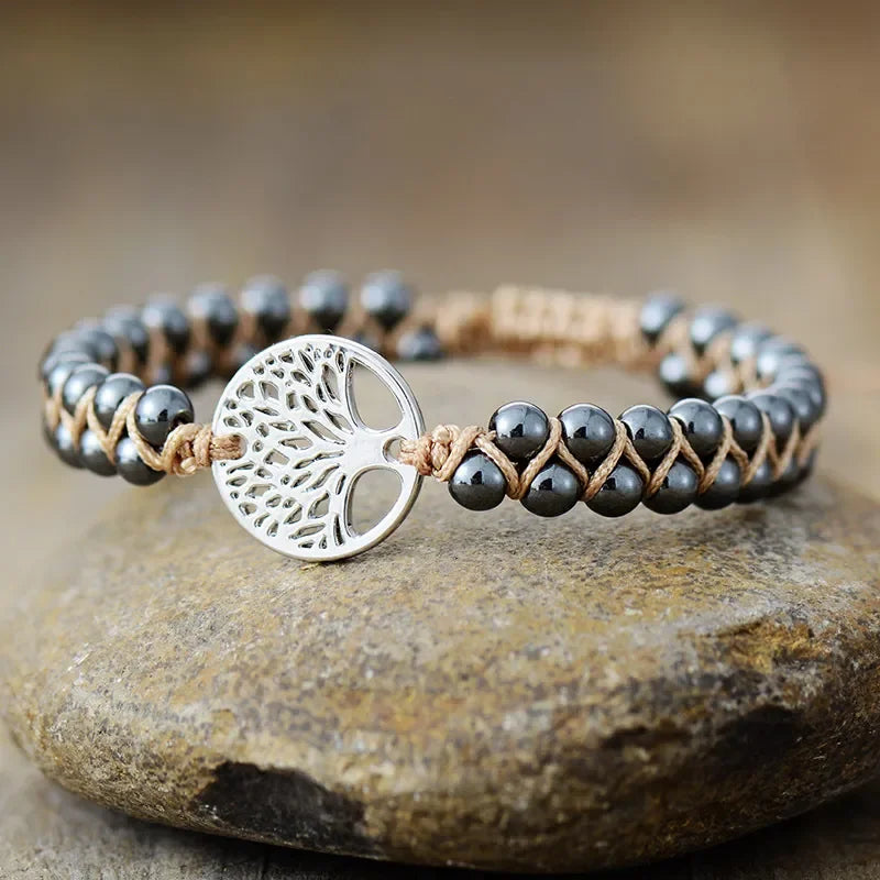 Adjustable Alloy Natural Stone Braided Bracelet Classic - Southern Shores Clothing