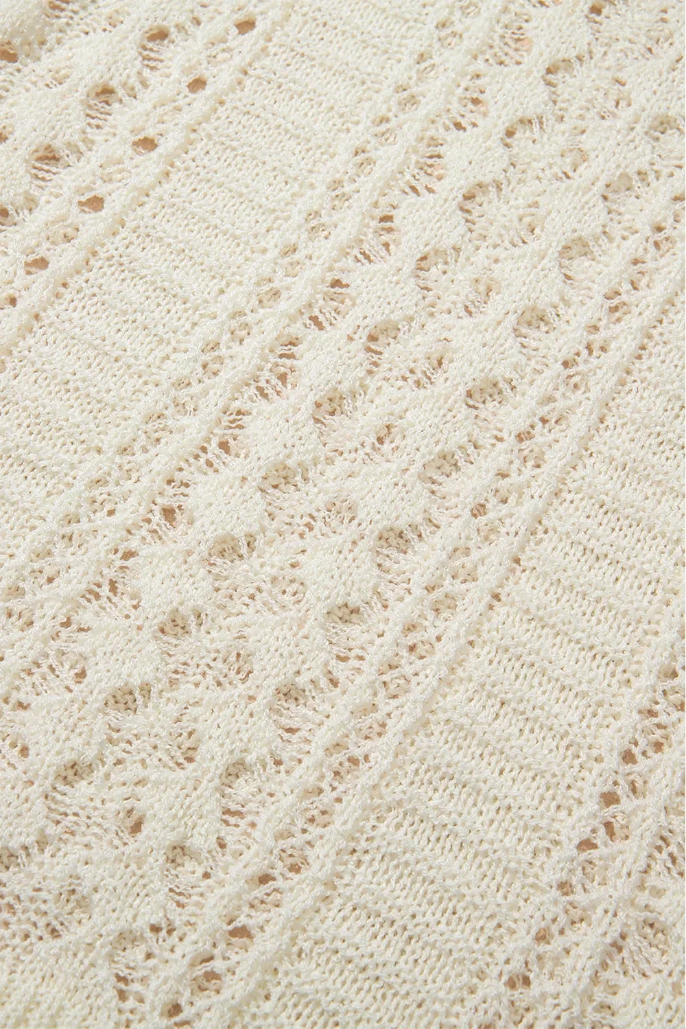 Hollow Out Drop Shoulder Sweater With Open Knit - Southern Shores Clothing
