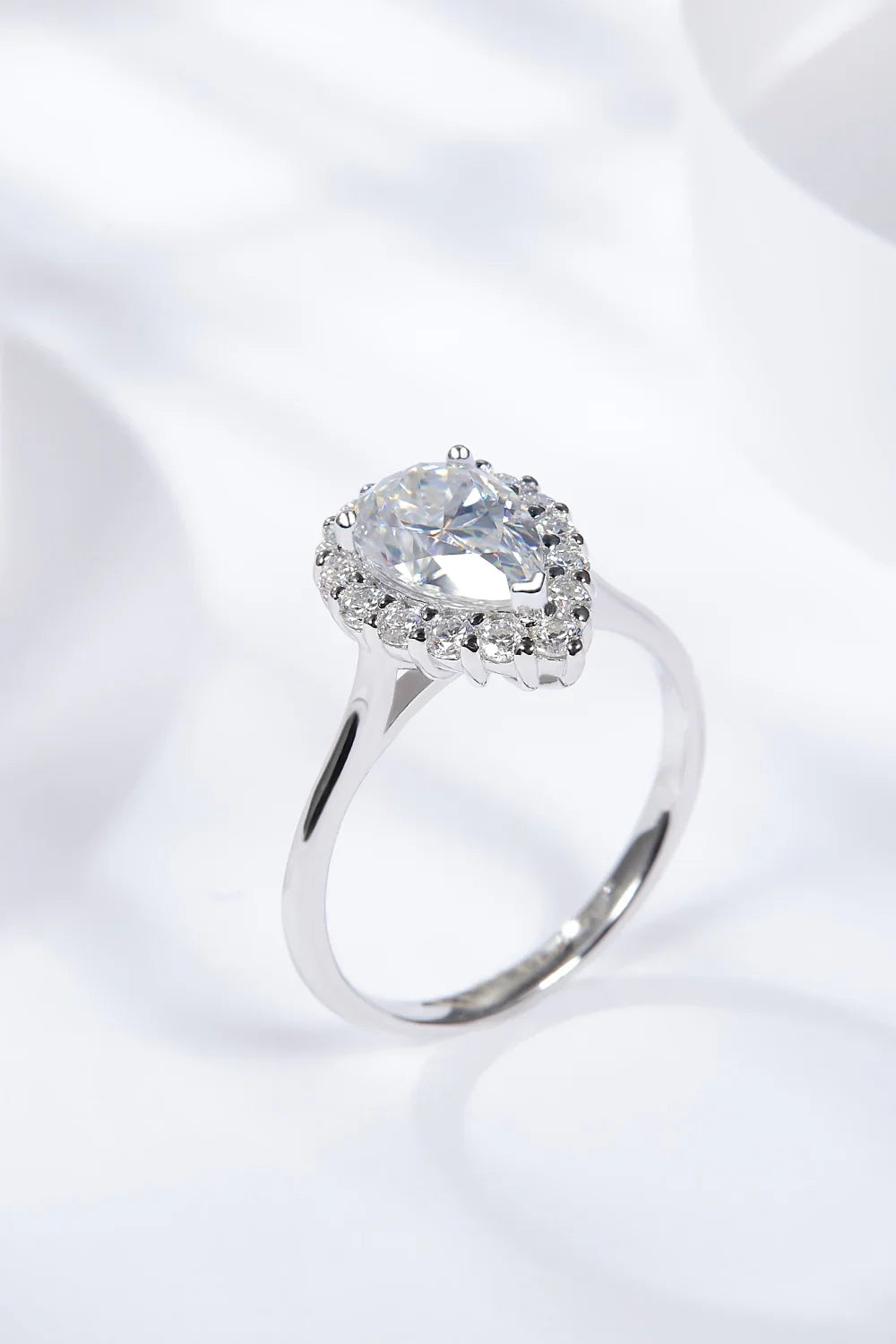 1.5 Carat Moissanite Teardrop Ring Sterling Silver - Southern Shores Clothing