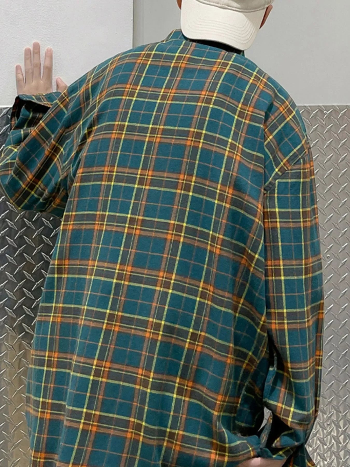 Plus Size Plaid Long Sleeve Button-Down Shirt - Southern Shores Clothing