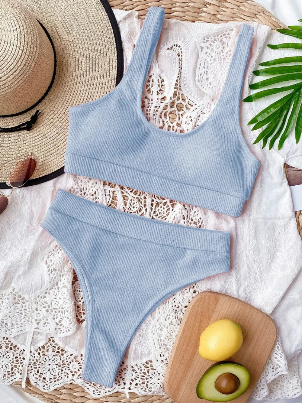 Scoop Neck Wide Strap Two-Piece Swim Set With Removable Padding - Southern Shores Clothing