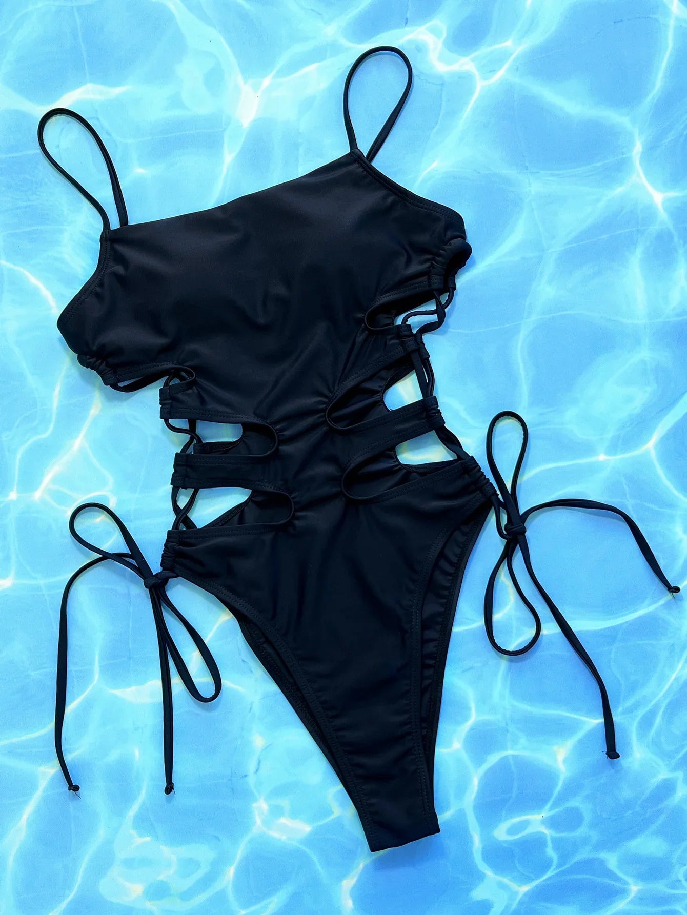 Cutout Lace-Up Spaghetti Strap One-Piece Swimsuit - Southern Shores Clothing