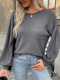 Waffle Knit Round Neck Top - Southern Shores Clothing