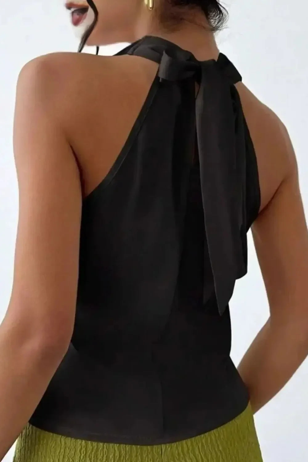 Satin Cowl Neck Sleeveless Blouse For Office - Southern Shores Clothing