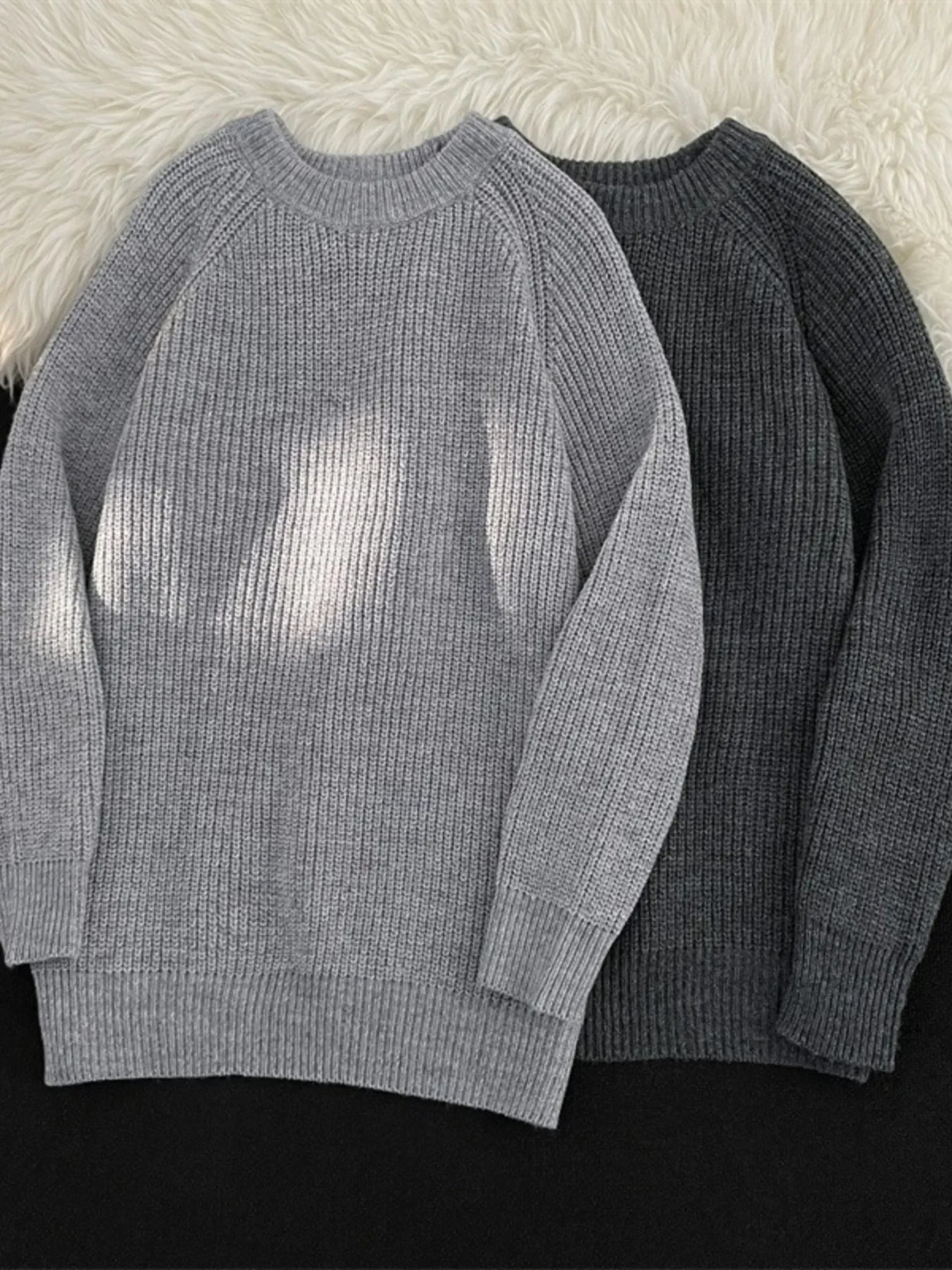 Plus Size Stretch Long Sleeve Crewneck Sweater - Southern Shores Clothing