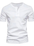 Plus Size Stretch Henley T Shirt With Buttons - Southern Shores Clothing