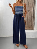 Tube Wide Leg Jumpsuit With Pockets Machine Washable - Southern Shores Clothing
