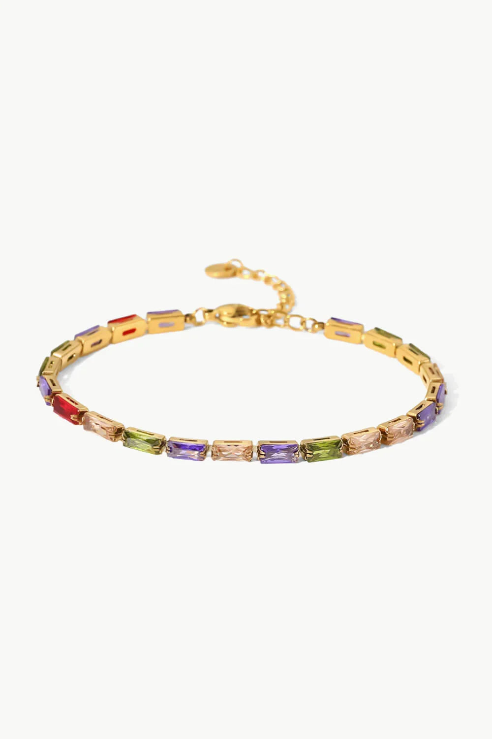 18K Gold Plated Multicolored Cubic Zirconia Bracelet - Southern Shores Clothing