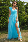 Asymmetrical Ruched Slit Maxi Dress For Beachwear - Southern Shores Clothing