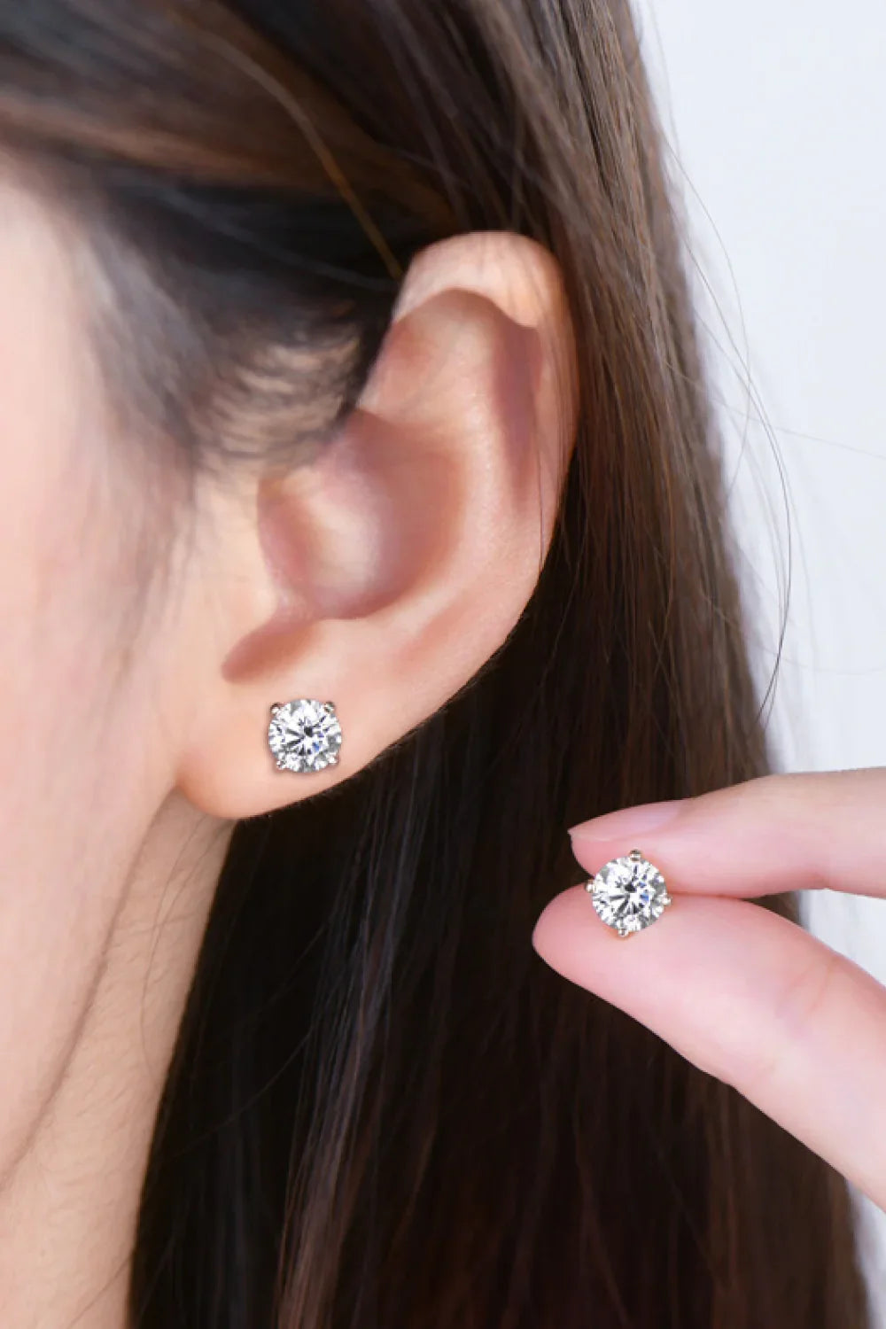 Moissanite Sterling Silver Stud Earrings 2 Carat - Southern Shores Clothing
