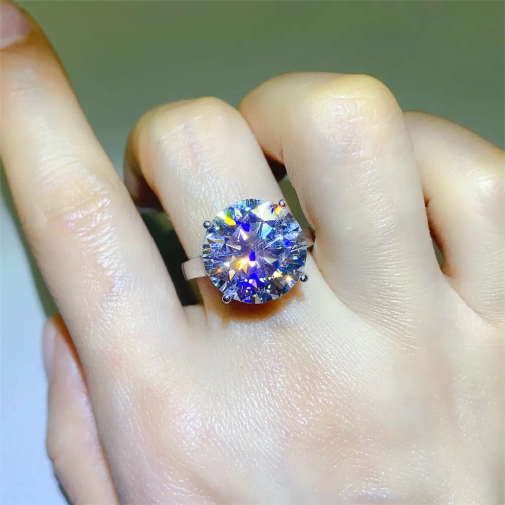 Southern Shores 10 Carat Moissanite Women's Sterling Silver Ring